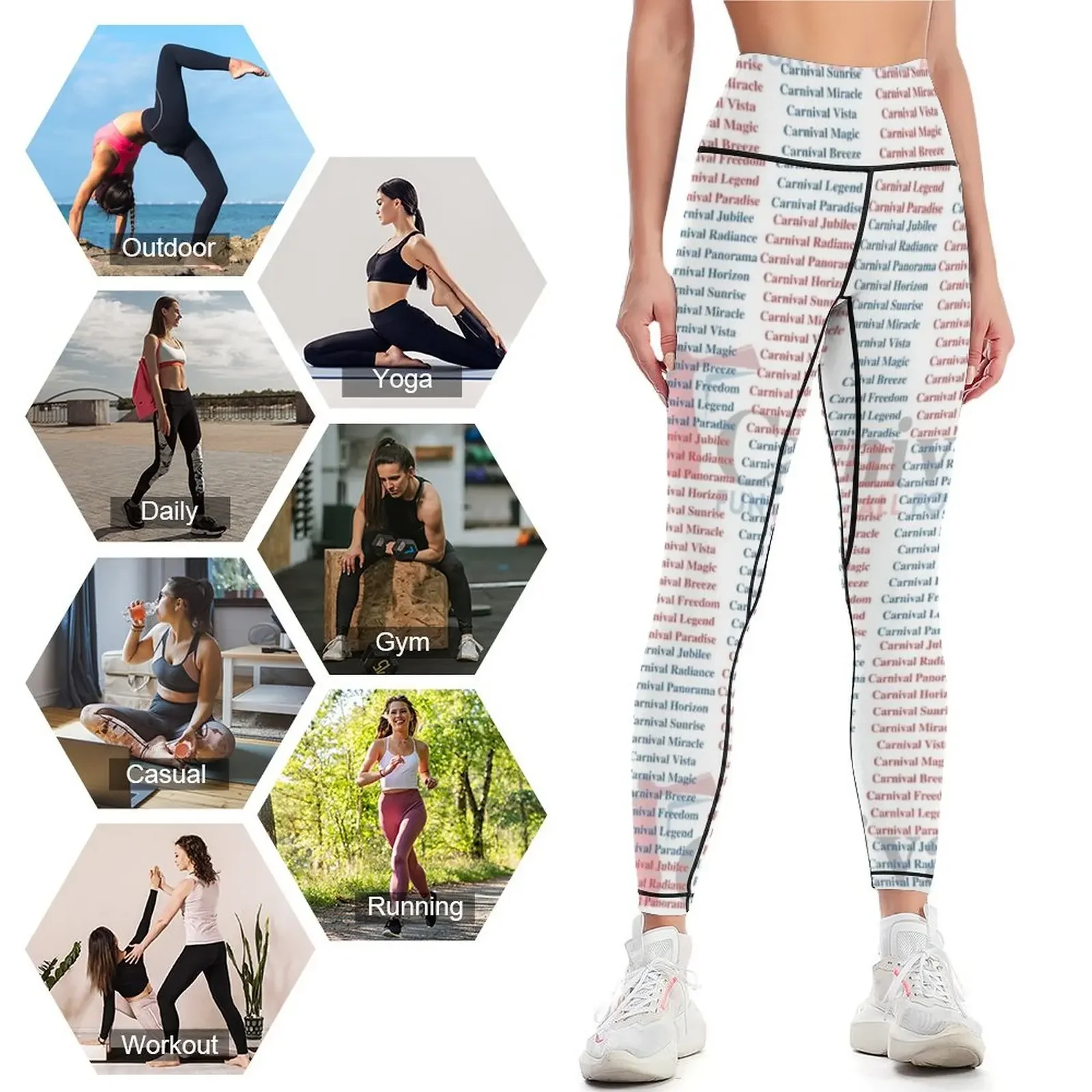 카니발 선박 이름 레깅스 여성용 운동복 바지 피트니스용 - Yoga Fitness Name 리뷰 및 가격
